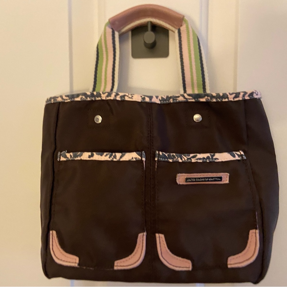 United Colors of Benetton Brown & Pink Tote Bag